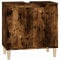vidaXL Meuble d'Évier, Armoire de Lavabo avec Compartiment et Pieds, Meuble sous Lavabo avec Portes Salle de Bain, Scandinave, Chêne Fumé Bois d'Ingénierie