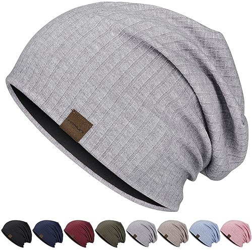 HAMUNI Slouchy Beanie Hip-Hop Weiche Leichte Laufende Beanie Mütze Atmungsaktivität Erwachsene Zwerg Hüte Chemo Cap Schädel Cap für Herren Damen