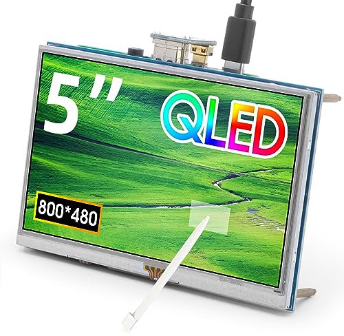 ELECROW Für Raspberry Pi Display, 5 Zoll QLED Resistiver Touchscreen Mini Monitor kompatibel mit Raspberry Pi, Windows PC, BB Black, Jetson Nano