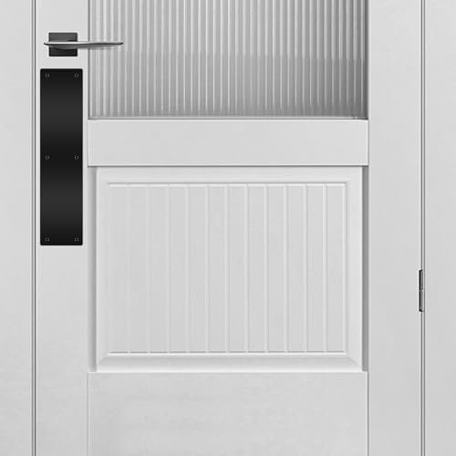 Bikykose 2pcs 16×4Inch Aluminum Door Kick Plates for Exterior Doors – Decorative Protection to Prevent Damage from Kicking – Stylish and Durable Door Kick Plate(Black)