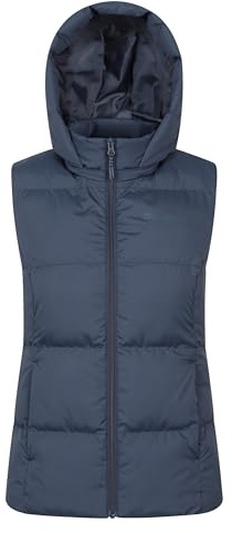 Mountain Warehouse Astral Gepolsterte Damenweste - wasserabweisender Damen-Körperwärmer, abnehmbare Kapuze, Mikrofaser-Isolierung - Outdoor, Sport, Frühling, Sommer Dunkel Grau Damengröße EU 36
