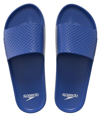 Speedo Men's Essential Slides | Pool Sliders | Quick Dry, Cerulean Blue, 8