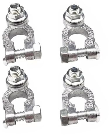 2Pack Car Battery Terminals Car Battery Terminal Connectors 12V/24V Battery Connectors Clamp Universal Heavy Duty Stud Type Battery Clamp Replacements for Marine Cars Boats RV