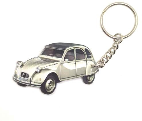 Générique Porte-clés voiture vintage 2CV grise idée cadeau automobile rétro