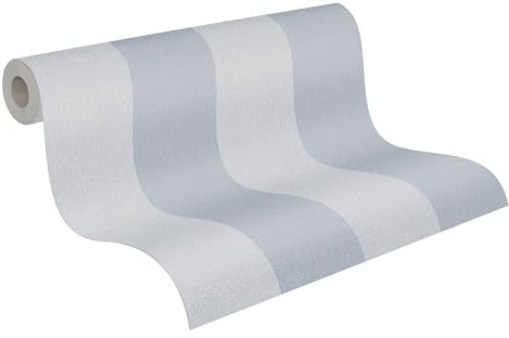 A.S. Création 397997-10,05 m x 0,53 m Papier peint intissé à rayures bleu gris – Papier peint pour salon – Fabriqué en Allemagne