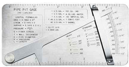 HFS(R) Pipe Pit Welding Gauge Gage Test Ulnar Welder Inspection 0 to 1/2 in 1/64 & .020 Increments