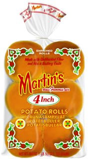 Martins Famous Potato Rolls 4inch 12 Pack