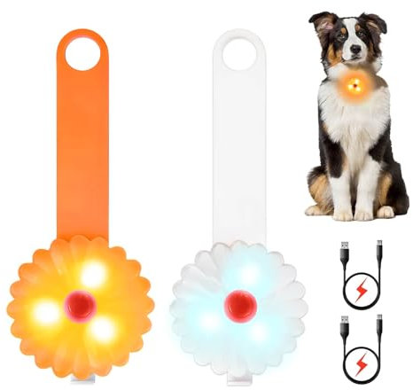 AHJ Hundelicht, Blinklicht Schulranzen Kinder, Sicherheits LED Blinklicht für Hunde - Katzen, USB-C Wiederaufladbar LED Licht Leuchthalsband Hund, licht für Jogger - Walker - Fahrradfahrer