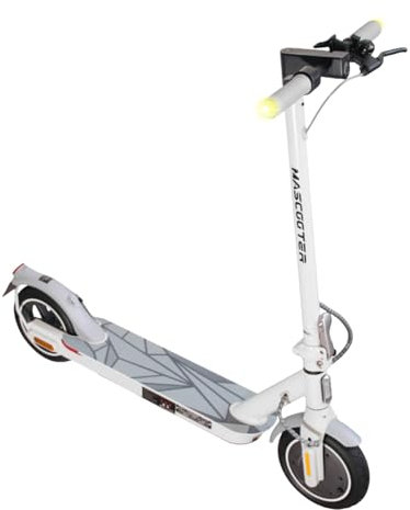 MASCOOTER S1 Essential | Trottinette Èlectrique Adulte - Régénération de Batterie au Freinage – 300-600W Max, Autonomie 20km, Roues 8.5 Chambre à Air, Double Freins Électrique et Disque