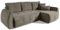 Bettso - Ecksofa mit Schlaffunktion und Bettkasten - Sofa Cord - 252 cm breit, 155 cm Tief - Ottomane Links oder Rechts - Schlafsofa Groß, L Form - Bequeme Eckcouch für Wohnzimmer - Hellbraun