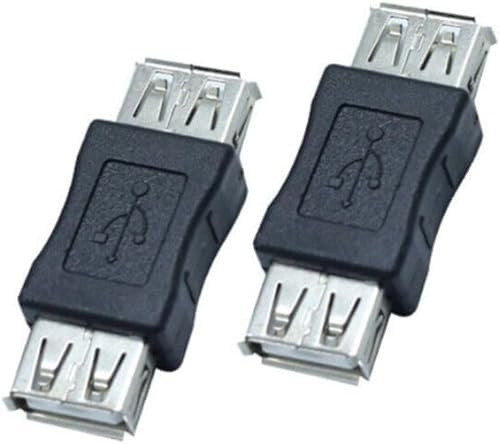 2 PCS USB 2.0 Female to Female Converter, USB Female to FemaleAdapter Joiner Coupler Cable Extender Extension Converter, Socket to Socket USB 2.0 Dual Ports Adapter Converter