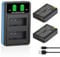 LP-E10 LP E10 Battery 2 Pack and Dual Charger for Canon EOS Rebel T3 T5 T6 T7 T100 Kiss X50 X70 X80 X90 1100D 1200D 1300D 1500D 2000D 4000D