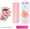 Yitexin 22 PCS Semi Cured Gel Nail Strips Kit, Waterproof Gel Nail Stickers UV Light Required, DIY Short Nail Polish Strips, Self Adhesive Gel Nail Wraps with Nail File & Stick (Pink)