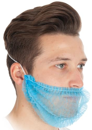 FRANZ MENSCH 1000 Stück Hygonorm Bartschutz Eco | PP, maschinell gefertigt, weiß, L: 45cm, B: 24cm, Einheitsgröße, Karton, Bartschutz, Bartnetz, Gesichtshaarschutz