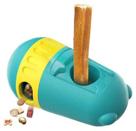 LIFLIX 2 in 1 Hundespielzeug Intelligenz, Bully Stick Halter & Leckerli Spender Spielzeug, Verstellbarer Futterspielzeug für Kleine, Mittlere und Große Hunde gegen Verschlucken, Blau
