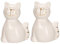 Ideen mit Herz Deko-Figur Katze | 2 Katzen-Figuren | Weiß mit Gold-Bemalung | Dolomit | 7,8 cm hoch