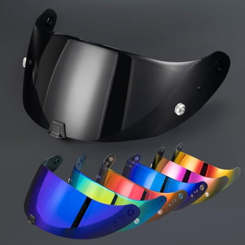 PSLER Helm Visier für EXO R420(NICHT kompatibel mit R520) - Verspiegelt Helmvisier Getöntes Visier Motorradhelm Zubehör Ersatz(Hell Schwarz)
