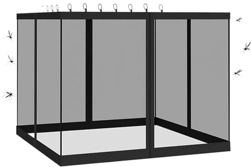 Gazocua Gazebo Mesh Sides – Pack of 4 Ventilation Pergola Sun Protection Cover, UV-Resistant 3 x 3 m Awning for Garden, Tent, Dog Kennel, Patio