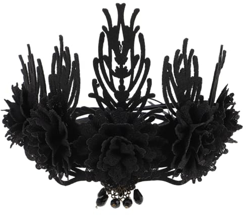 Gatuida Gothic-kopfschmuck in Vintage-optik Schwarze Blumenkrone Als Stirnband Haarreif Für Damen Kostümschmuck Für Halloween Gothic-partys Und Maskenbälle
