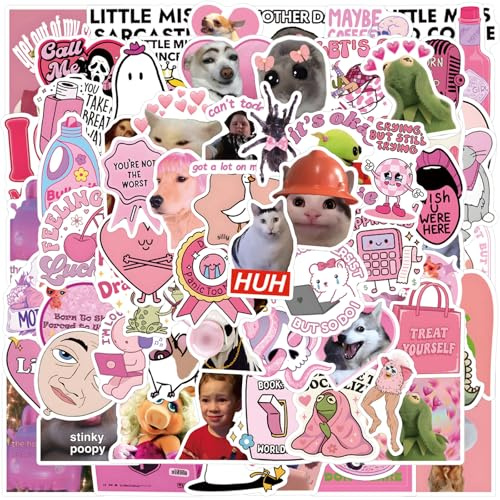 JSTHHTT 105 Pezzi di Divertenti Adesivi Meme, Adesivi Divertenti Classici per Adulti, Adesivi Vinile Impermeabili, Stickers Aesthetic, Stickers Journaling, per Bottiglie d'acqua/Libri/Laptop/Scrapbook
