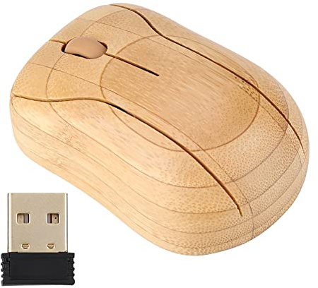 ZenithAur 2.4GHz Wireless Mouse with Bamboo Construction, an Optical Wooden Computer Mouse Complete with USB Receiver for All PC/Laptop/Notebook SELECTIONS