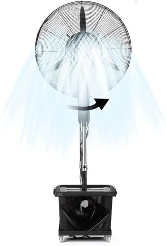 MARIYCH Ventilatore Nebulizzatore Industriale con Serbatoio 42L/11Gal, 3 Velocità e Nebulizzazione Regolabile, per Esterno, Patio, Fienile, Serra (29.5in)