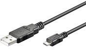 MicroConnect USBABMICRO1 Câble micro USB Noir 1 m USB 2.0 A Micro USB B 5P Transferts de données haut débit jusqu'à 480 Mbit/s