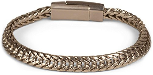 styleBREAKER flaches Zopfketten Armband mit Magnetverschluss, Kette, Schmuck, Unisex 05040131, Farbe:Gold