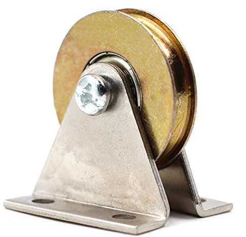 Chiloskit Silent Cable Pulley Wheel for Rope Wall Mount Pulleys Snatch Block System for Gym Equipment Lifting, 38mm Diameter, Working Load 200kg (L Type)