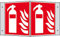 Feuerlöscher Winkelschild nach ISO 7010, nachleuchtend oder nicht nachleuchtend, Größe: 150x150 oder 200x200mm von MBS-FIRE®, Größe: 150x150mm, Farbe: nicht nachleuchtend