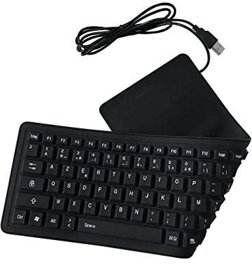 EMEBAY AZERTY - Teclado francés plegable de silicona con 103 teclas para ordenador de sobremesa, ordenador portátil, tablet táctil, teléfono móvil