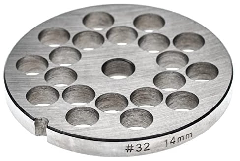 vhbw Lochscheibe Gr. 32 für Fleischwolf - Lochdurchmesser 14mm, 13,4mm Bohrung, Edelstahl