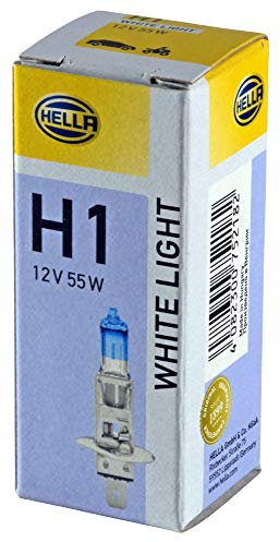 HELLA 8GH 223 498-111 Glühlampe - H1 - White light up to 4200 Kelvin - 12V - 55W - Sockelausführung: P14,5s - Schachtel - Menge: 1