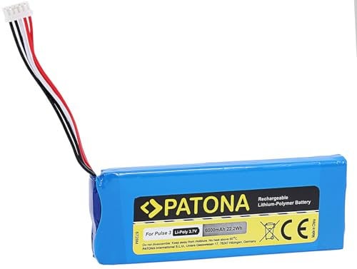 PATONA Batterie Remplacement pour JBL 2017DJ1714 APJBLPUESE3 P5542100-P, 6000mAh 3,7V Li-Polymère, Compatible avec JBL Pulse 3 Haut-Parleur Enceinte Bluetooth Speaker