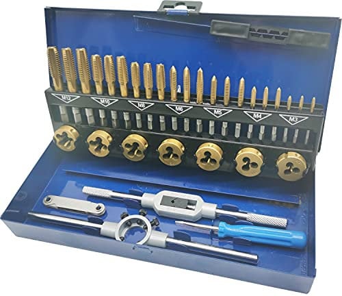 BRILLIANT TOOLS BT101950 Jeu de tarauds et filières TiN, 32 pcs [Powered by KS TOOLS]