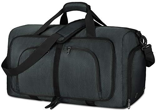 NEWHEY Faltbar Reisetasche Groß 40L 65L 80L 100L Sporttasche Herren Damen mit Schuhfach Leichter Weekender Übernachtung Tasche Gym Duffel (Dunkelgrau, 100L)