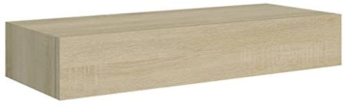 vidaXL Etagère à Tiroir Murale Etagère Flottante Suspendue Support Mural Salon Salle de Séjour Maison Intérieur Chêne 60x23,5x10 cm MDF