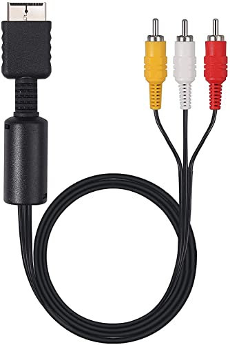 Link-e : Cable de Remplacement AV RCA Audio Video Compatible avec les Consoles SONY PLAYSTATION PS1, PS2 et PS3