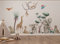 Osomhome SAVANNA SPIRIT L Wandaufkleber für Kinder, Safari, Savanne, Giraffe, Gepard, Affen, Tiger, Elefant, Bäume, Aquarell (os4052)