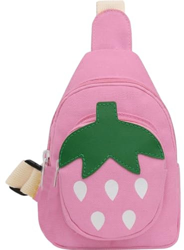 Kinder Brusttasche Schöne Erdbeer -schlingbeutel Canvas Umhängetasche Daypack Mini Messenger Bag Travel Crossbody Tasche Für Mädchen