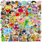 90S Cartoon Aufkleber 100 Stück Wasserdicht Klassische Anime Aufkleber für Laptop Wasserflaschen Scrapbook Computer Gepäck Fahrrad Skateboard,niedliche Animation Sticker für Teens Kinder Erwachsene