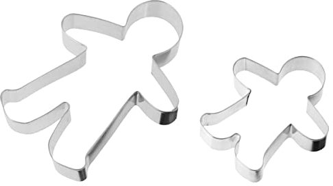 Zenker 44869 Lot de 2 emporte-pièces bonhomme en pain d'épices, 2 tailles différentes, emporte-pièces Noël, emporte-pièces sablés, Acier inoxydable, 16 cm et 10,5 cm