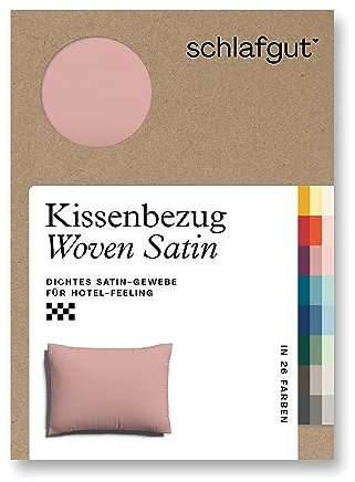 schlafgut Woven Satin Kissenbezug 70x90 cm Purple Mid Uni in Premium Hotelqualität, Kopfkissenbezug einzeln mit 100% weicher Baumwolle