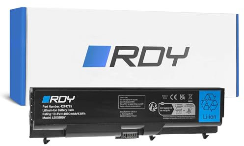 RDY Laptop Akku 42T4795 42T4235 42T4791 42T4732 42T4751 42T4752 Notebook Batterie für Lenovo ThinkPad T410 T420 T510 T520 W510 W520 E520 E525 L510 L520 SL410 SL510 T410i (Kapazität: 4000 mAh 10.8V)
