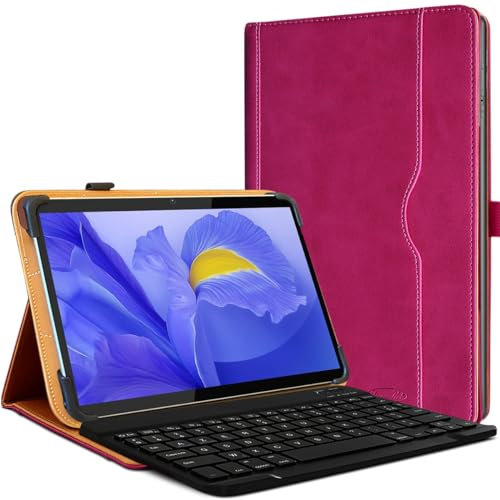 KARYLAX - Funda protectora para tablet Archos T101 HD Plus (10,1 pulgadas), color rosa y teclado AZERTY Bluetooth, funda para tablet Archos T101 HD Plus