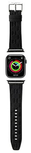 KARL LAGERFELD KLAWMSAKLHPK Uhrenarmband für Apple Watch 38/40/41 mm schwarz Monogramm Saffiano Kunstleder