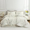 Tospass Housse de Couette 200x200cm Beige Floral Fleurs Feuilles Parure de Lit 2 Personne Ado Adultes avec Fermeture Éclair Housse Couette en Microfibre avec 2 Taie d'oreiller 65x65cm