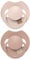 Difrax LOVI Dynamischer Schnuller 0 bis 6 Monate - Beige & Braun - 2 Stück