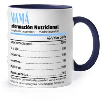 latostadora Tazas De Cafe Dia De La Madre Regalos Originales Para Mujer - Tazas Originales Para Regalar - Taza Mama Regalo Madre - Regalo Navidad Madre Mama - Información Nutricional Mamá