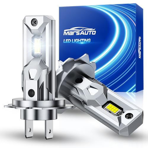 Marsauto H7 LED 120W 40000LM Ampoule 6500K, 1:1 Mini Taille Remplacement Halogène, Plug and Play, Lot de 2